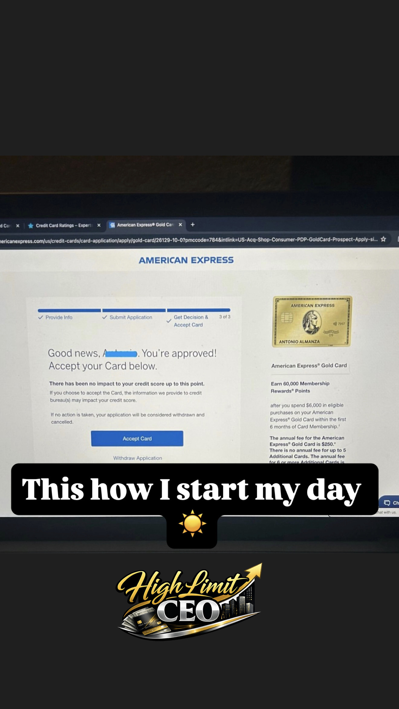 American Express Gold Card Approval